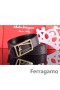 Ferragamo Lempeä Hirviö nahkavyö kaksinkertainen gancini solki GM149