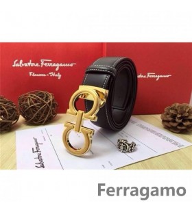 Ferragamo Lempeä Hirviö nahkavyö kaksinkertainen gancini solki GM140