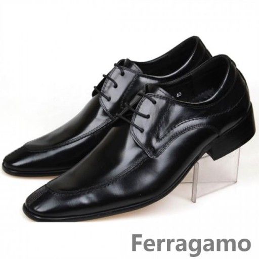 Ferragamo Aiden Cuir verni lacets Chaussures Noir