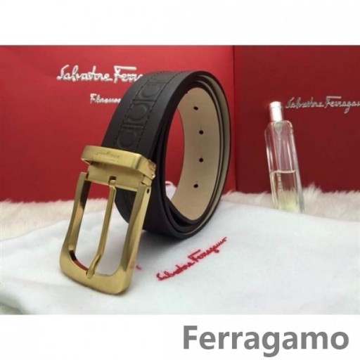 Ferragamo Doux Monstre ceinture en cuir avec double gancini boucle GM109
