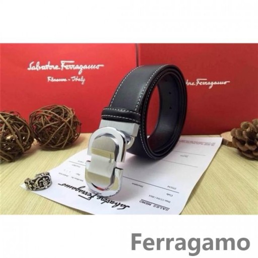 Ferragamo Doux Monstre ceinture en cuir avec double gancini boucle GM134