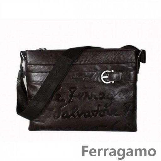 Ferragamo Logo D'Impression D'Écran Grand Sac À Bandoulière En Cuir