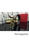 Ferragamo Doux Monstre ceinture en cuir avec double gancini boucle GM169