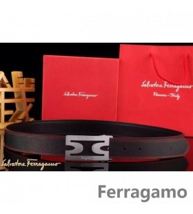 Ferragamo Édition Spéciale Réglable En Cuir Double Gancini Boucle Ceinture 004