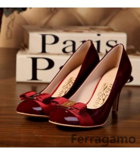 Ferragamo talon haut en couleur du vin 263