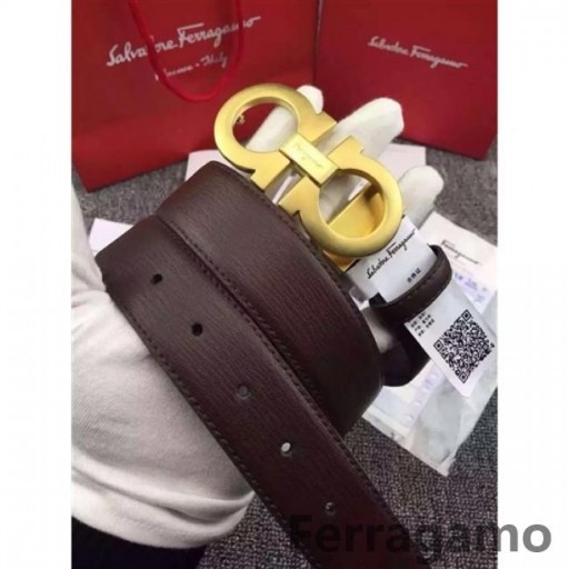 Ferragamo Sanfte Monster Ledergürtel mit double-gancini-buckle GM014