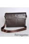 Ferragamo Leder-Hickory Große Messenger Bag