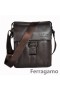 Ferragamo Leder-Hickory Kleine Messenger Bag