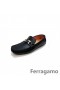 Ferragamo Loafer Schuhe Schnalle Leder Kaffee