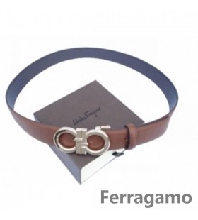Classic Double Gancini Reversible Belt Brown Im Sale Im Outlet