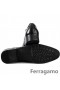 Ferragamo Τρύπα Αέρα Καφέ Μαύρα Δερμάτινα Παπούτσια Πώληση